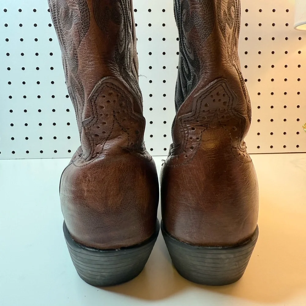 Brown Leather Western Mid-Calf Cowboy Boots - Picture 16 of 16
